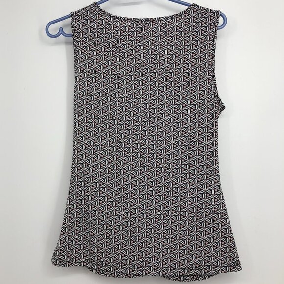 Kenar black white pink abstract tank top with flattering cross  cross in front M - Picture 2 of 15